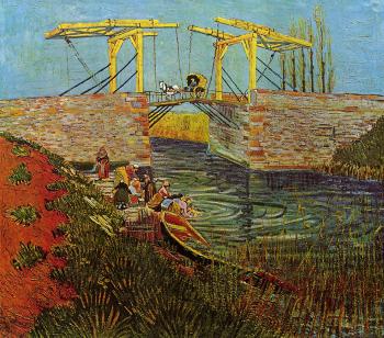 Vincent Van Gogh : The Langlois Bridge at Arles with Women Washing III